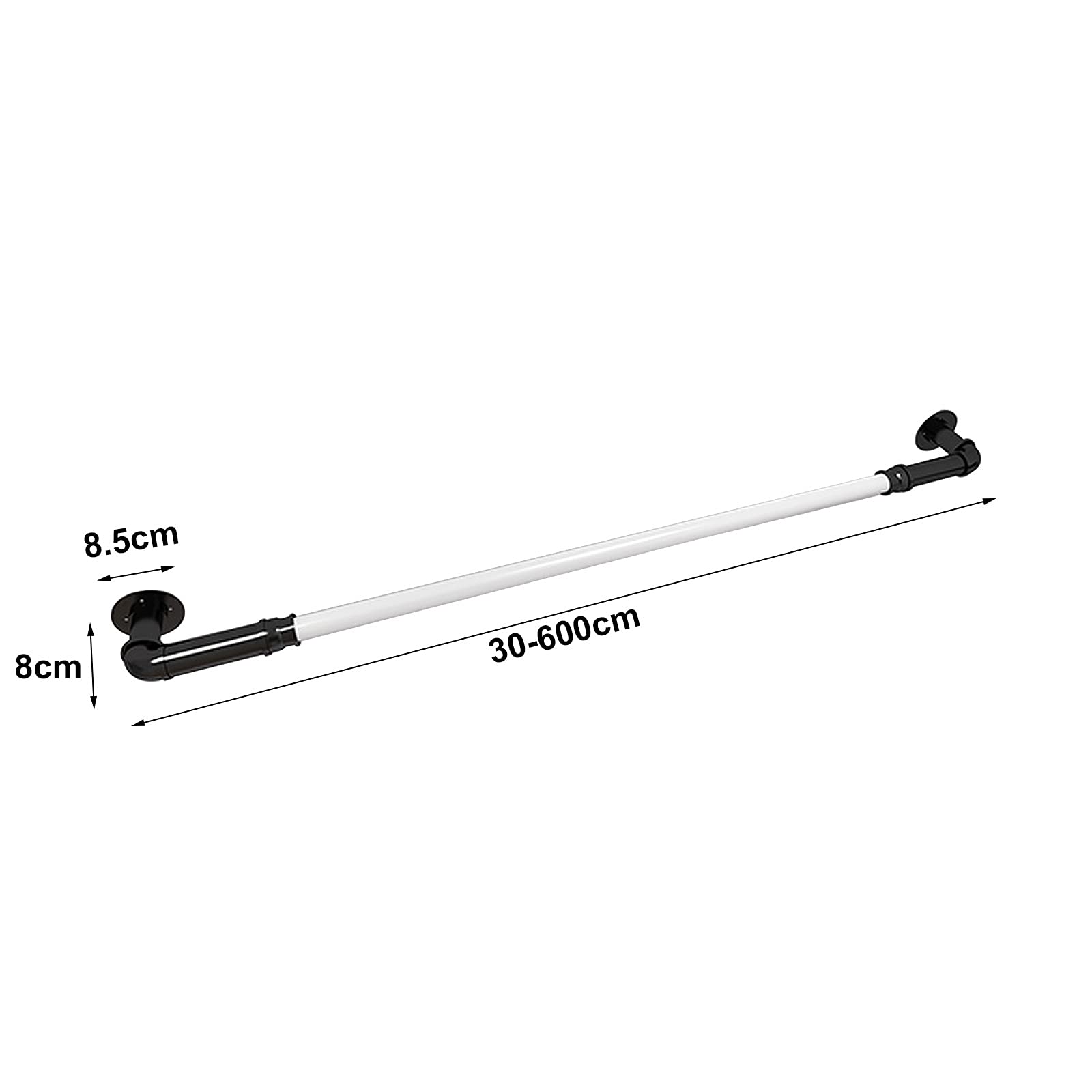 Corrimano Corrimano Industriale in Ferro, Maniglione a Muro per Gradini Esterni, Ringhiere Antiscivolo per Scale Asta di Supporto per Corridoio, Diametro 3,2 cm, Bianco (Size : 300