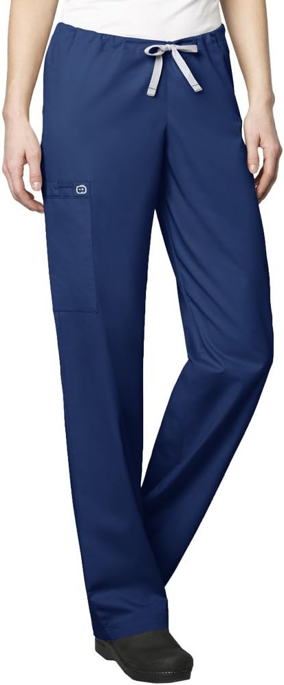 WonderWink Womens Drawstring Cargo Medical Scrubs Pants, Navy, 3X-Large US