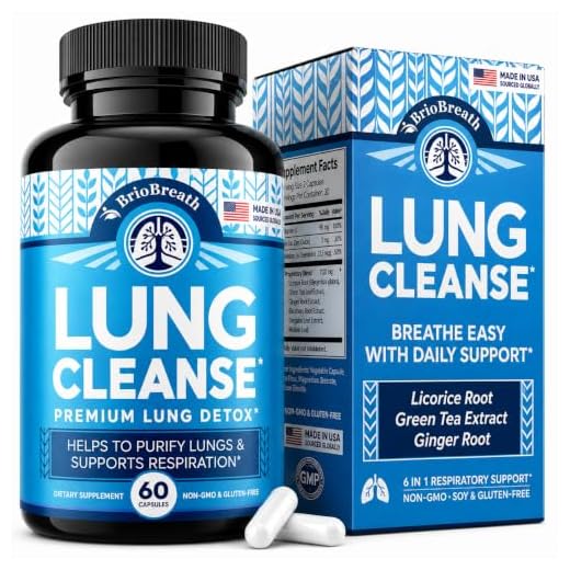 Lung Support Supplement - Natural Capsules for Lung Cleanse and Detox - Made in USA - Respiratory System; Mucus Clear - Vegan Supplement for Lung Detox; Respiratory Support - 60 Capsules