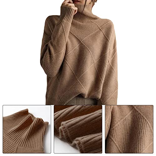 Gola alta feminina de inverno - Suéter de inverno de gola alta manga comprida | Suéter de gola alta