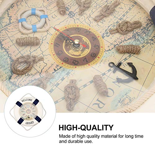 Winomo Blue Wall Clock Nautical Wall Clock Mediterranean Style Buoy Wall Clock Ocean Style Wall Hanging Clock Decoration Ornament For Office Kitchen Bedroom Living Room Blue Blue Home Decor #TOP4