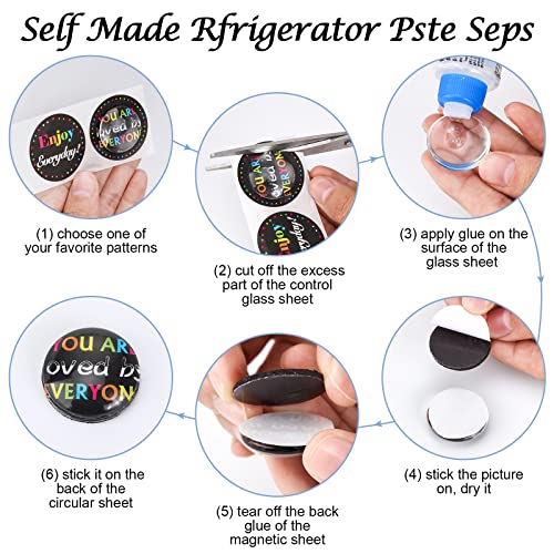 image for Outus Ceramic Magnets for DIY Crafts with Transparent Glass Cabochons,