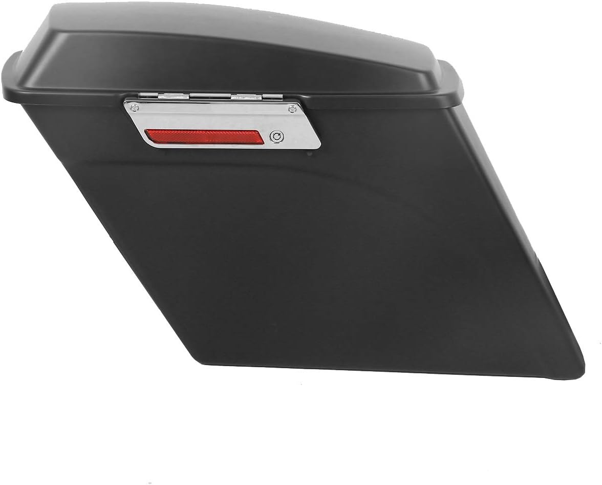 XMT-MOTO 5 Inch Matte Black Stretched Extended Hard Saddlebags Fit for Harley Touring Model 1993-2013