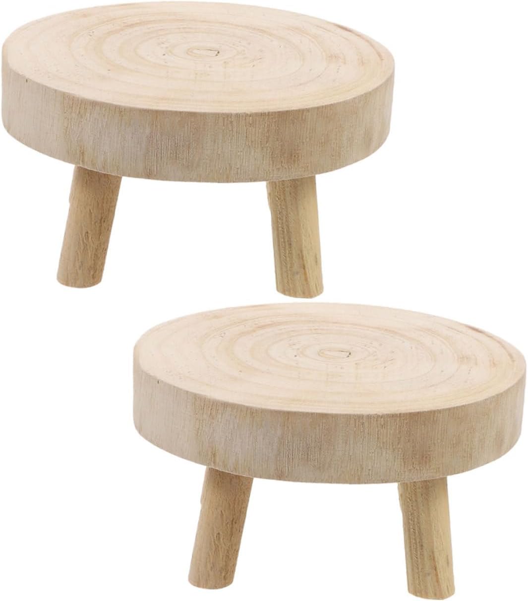 2pcs Sturdy Wooden Plant Stand Bonsai Holder Tiered Flower Pot Rack for Home