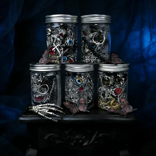 Image of Mystery Jewelry Jar Set 33-35 Pcs Surprise Jewelry Box for Women | Includes Necklaces, Earrings, Rings and Bracelets, Alternative Fashion Romantic Present for Her, Halloween&Christmas day