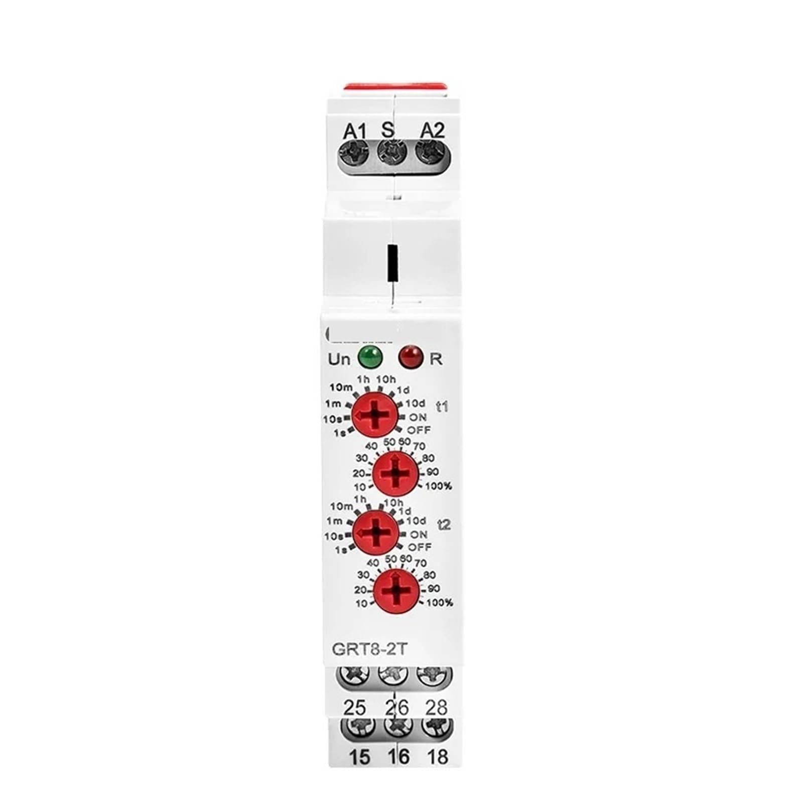 Relais temporisé double GRT8-2T DPDT 230V pour tableau électrique