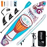 Paddle board, 10’6 x 33" x 6" Ultra-Wide Inflatable Paddle Board for Adults, Lightweight SUP Board with Backpack, Pump, Waterprrof Phone Case Repair Kit for Yoga, Fishing, Surfing
