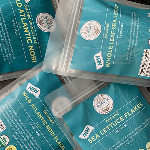 Ocean’s Balance Whole Leaf Nori Dried Seaweed – Whole Leaf Organic Seaweed, Perfect For Keto Diet, Paleo Diet, Vegetarian, Or Vegan Diet – Gluten-Free – 1.5 Oz Bag #TOP3