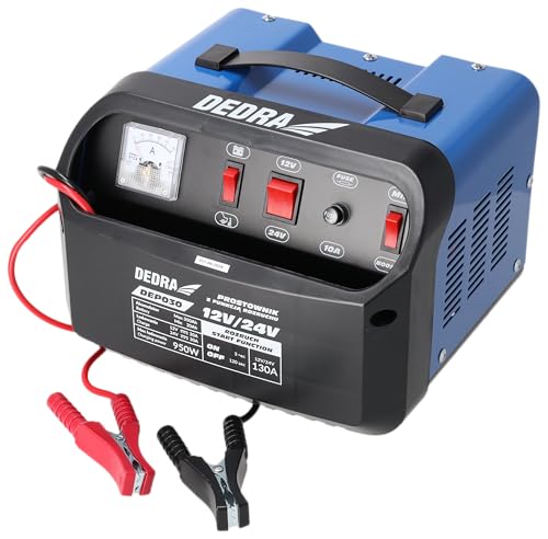 DEDRA Chargeur Démarreur 12/24V 30A Professionnel – Booster Batterie 400A Jusqu’à 350Ah – Fonction Désulfatation + Réparation – Câbles 2m Cuivre...