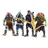 HZLQ 4 Stück TMNT 2014 Movie Edition Teenage Mutant Ninja Turtles,Anime Modell Statue Dekoration Ornamente Animierte Charakter Kunst Sammler Kinder Spielzeug Action Figur 15cm