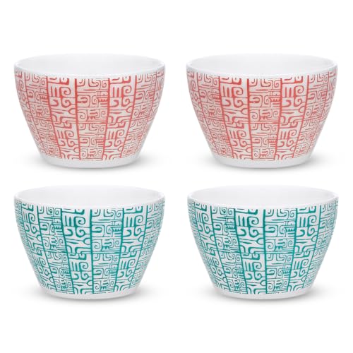Image of Larah by BOROSIL Opalware Bowl | Microwave & Dishwasher Safe Dinner Bowls for Salad, Fruits, Dal, Maggi, Snacks, Cereal | Breakfast Bowls | Ideal Crockery for Gifting (Tribe & Clan, 4pc Set)