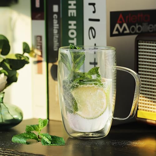 Juego de 2 vasos de vidrio doble pared 500 ml miniatura 4