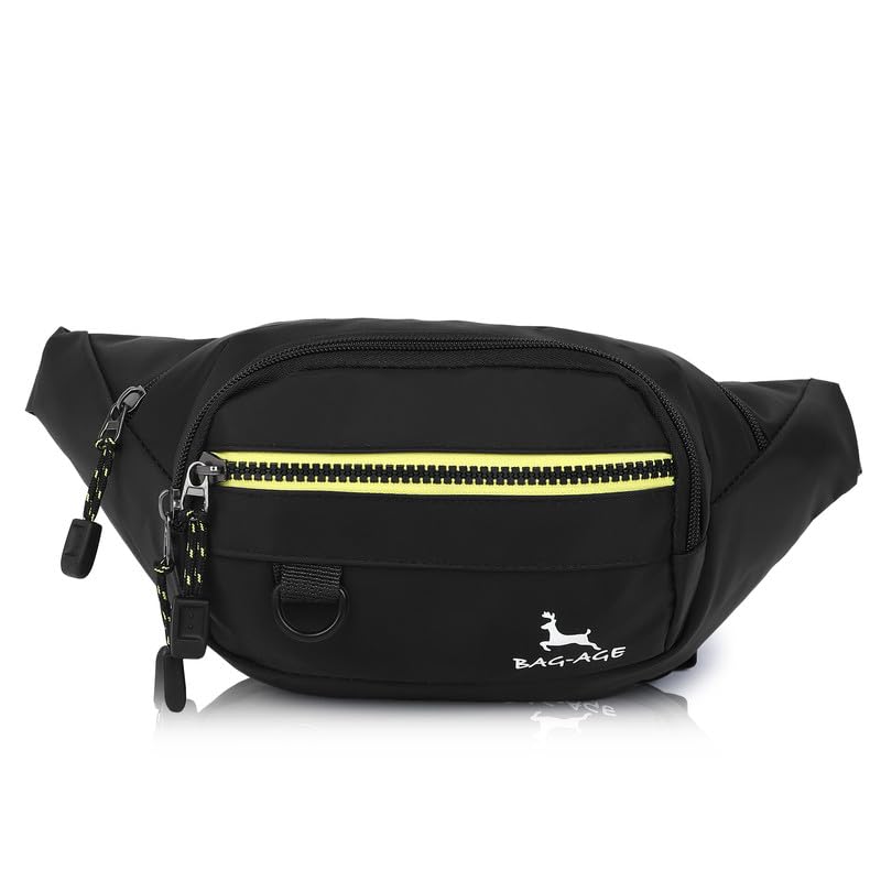 003 Waist Pouch | Fanny Zipper Pouch for Men & Women with Adjustable Strap | Reverse PU Fabric - Black-image-38