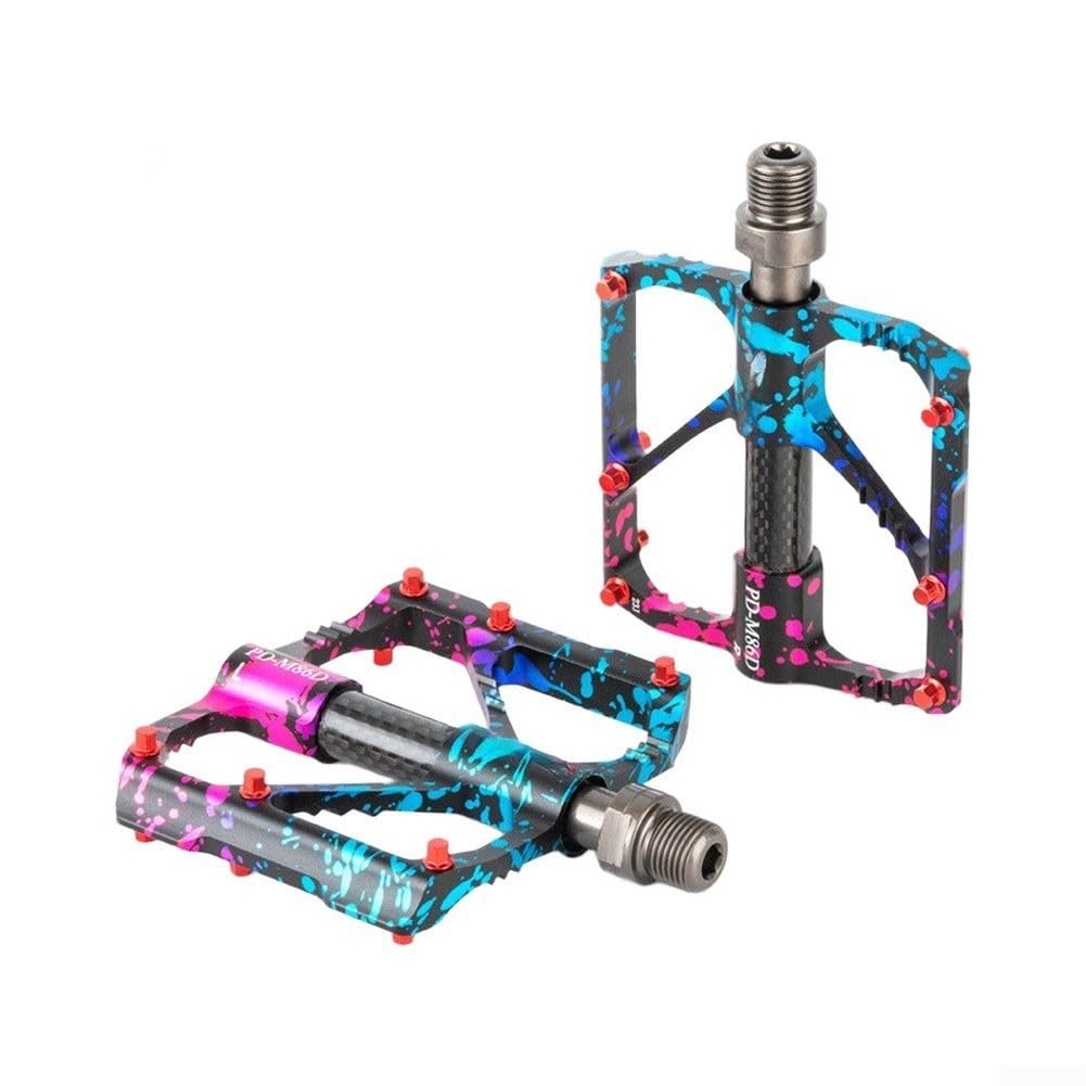 Pedales de bicicleta de aleación de aluminio con rodamientos sellados para ciclismo de carretera MTB, plataforma ancha, diseño plano antideslizante, 9,8 x 9,4 cm