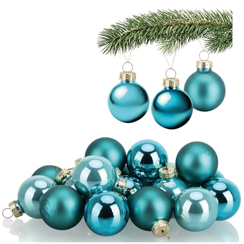 COM-FOUR® 20x Mini-Christbaumkugeln aus Glas - kleine Weihnachtskugeln für die Weihnachtsdekoration - Baumschmuck für den Weihnachtsbaum - Ø 3 cm