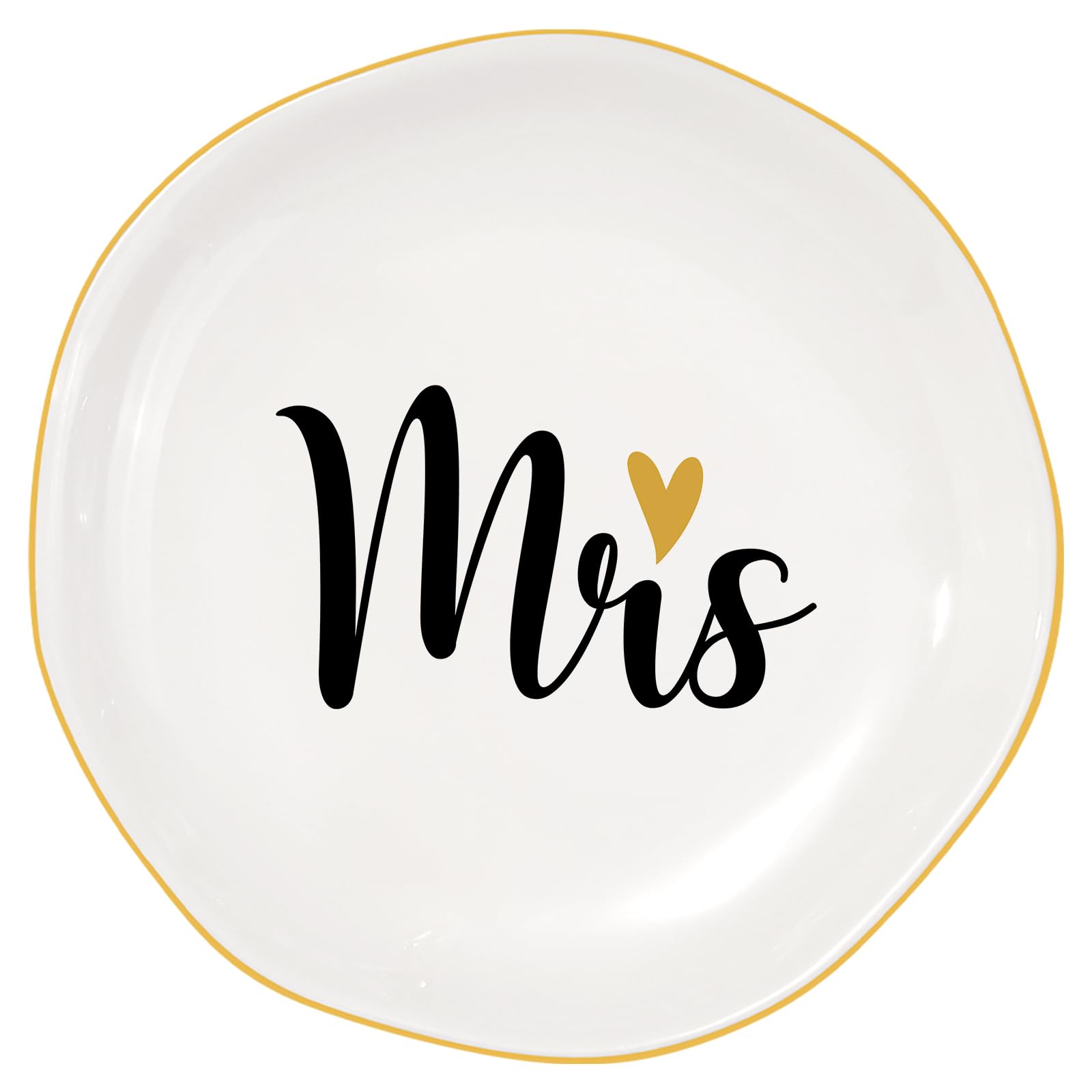 PUDDING CABIN Engagement Wedding Ring Holder Jewelry Mrs Ring Dish, Bridal Shower Gift for Bride Engagement Gifts for Couples