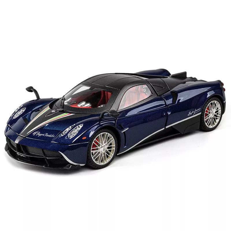 Image of Model 1:18 Pagani Huayra Model Alloy Metal Pull Back Die-cast Car Openable Doors with Sound and Light Vehicle Car Toy for Kids - Multicolor