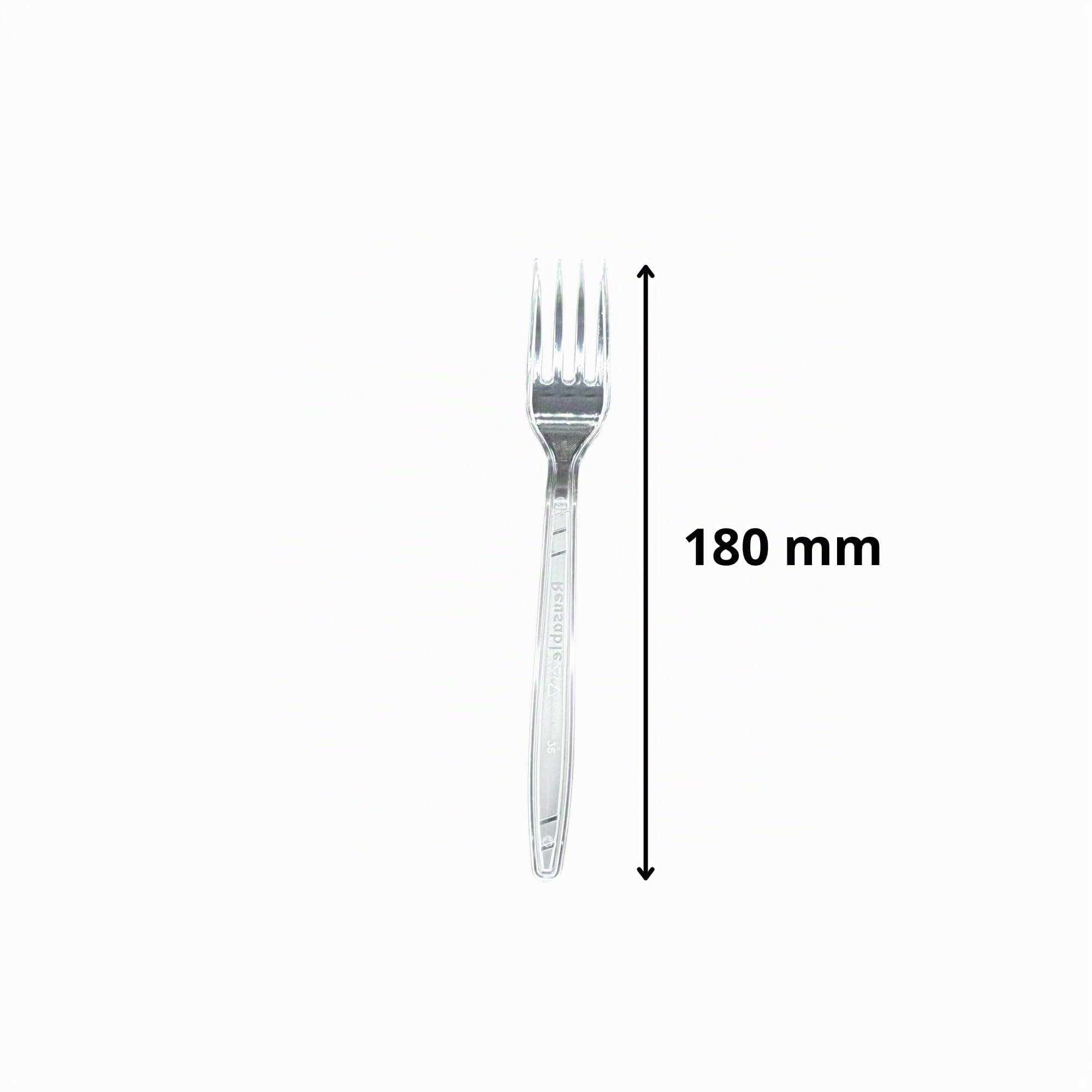 1000 Fourchettes Élégantes Réutilisables en Plastique Cristal de 18 cm, Couverts Réutilisables Solides Pour Professionnels, Idéals Pour La Vente À Emporter, Les Fêtes Et Les Événements