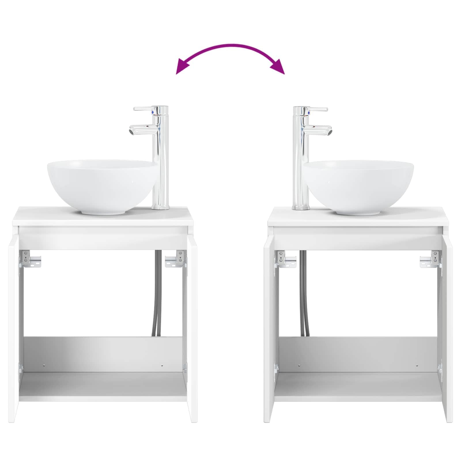 Lavabo con lavabo, montaggio a parete, bianco, 49,5 x 35 x 63 cm
