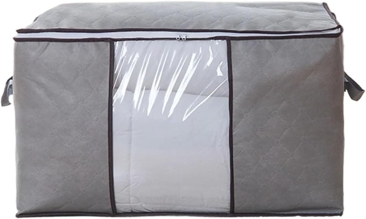 Compatible For Quilt Storage Bag Large Capacity Moisture Dust Proof Clothes Organizer Duvet Blanket Moving Wardrobe Box(C)