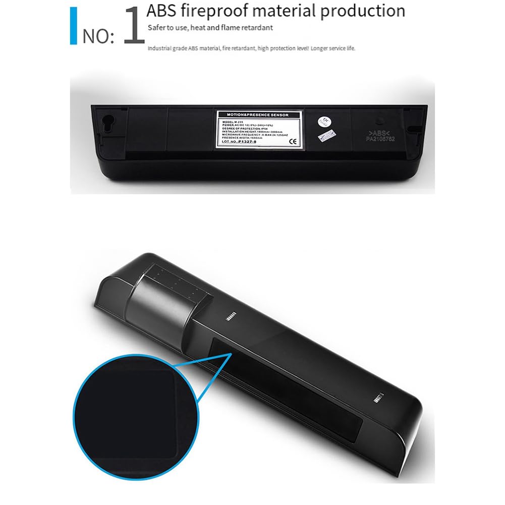 Sensor de Puerta MultipropóSito 2 en 1 para Abridor de Puerta Sensor de Seguridad por Infrarrojos y Radar para Puerta AutomáTica (Negro)