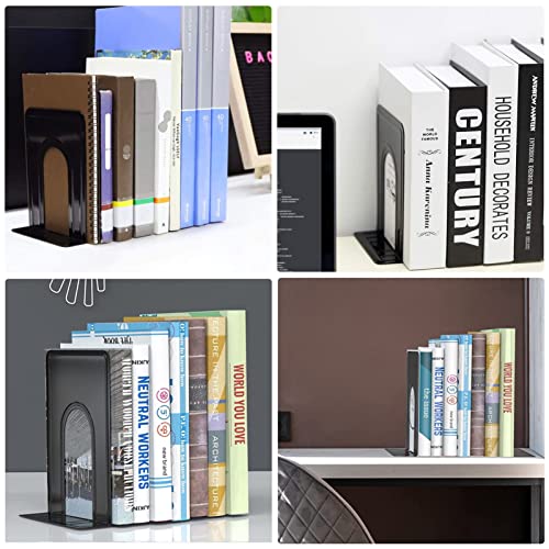 30 pcs metal book ends for shelves heavy duty bookends for office home kitchen decorative nonskid book ends to hold heavy books black 65 x 5 x 57 in 15 pairs