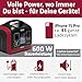 ELMAG Tragbare Powerstation ENERGY 600 – 595Wh Solargenerator mit LiFePO4 Akku – Mobiler Stromspeicher mit 230V/600W (Spitze 1000W), 230V AC/12V KFZ/USB – Ideal für Reisen, Camping & Notstrom