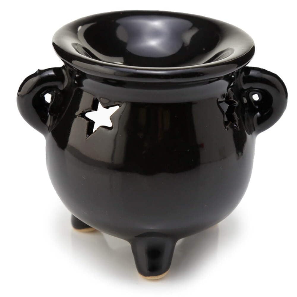 Puckator Multicolor Eden Small Black Cauldron Oil Burner - Wax Melt Burners Warmer - Boho Bedroom Decor Diffuser Scent Tea Light Burner Holder - House Warming Gift - Aromatherapy Set
