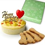 魔法洋菓子店ソルシエ 犬用 誕生日ケーキ ベイクド チーズケーキ 3号 直径10㎝ 小型犬 ～ 中型犬用 180g ボーンクッキー4枚入 【バースデー飾り付】 ギフト おやつ