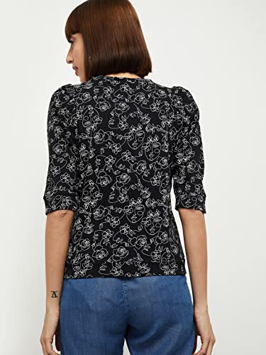 Image of Max Women's Printed Round Neck Sweatshirt with 3 /4 Sleeves