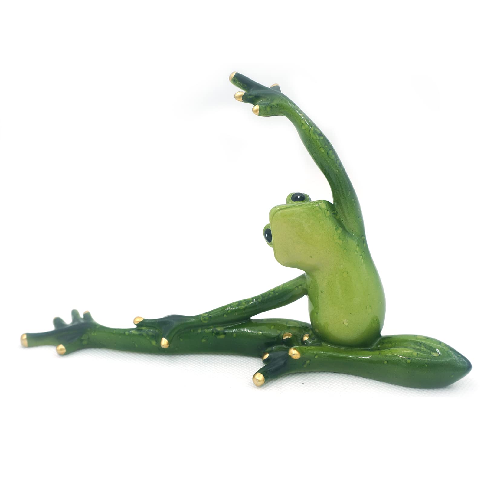 3D Creative Craft Resin Frog Doll Statue Decoration, Fun Personalized Festival Frog Yoga Green Frog Mascot Ornament Collection Home Outdoor Office Decoration (Pose#1)