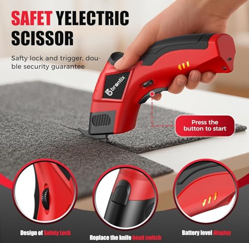 Image of BRONTIX Electric Scissor Cutting Machine 10000 RPM with 2 blades | 2000 Mah battery | Scissors Paper Cutter for Fabric Tailoring Accessories Heavy Duty Cutter Machine