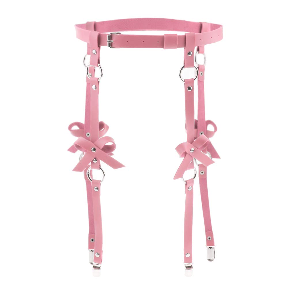 ™ Women Punk Leather Adjustable Body Harness Waist Garter Belt Costume Pink S | Garter Belts | Intimates & Sleep | Womens Clothing-image-11