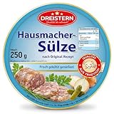 Dreistern Hausmacher-Sülze 250g – Herzhaftes Schweinefleisch in feinem Aspik – Traditionelle Fleischkonserve der Top Marke 2025 – Lange haltbar & Ideal für die rustikale Brotzeit