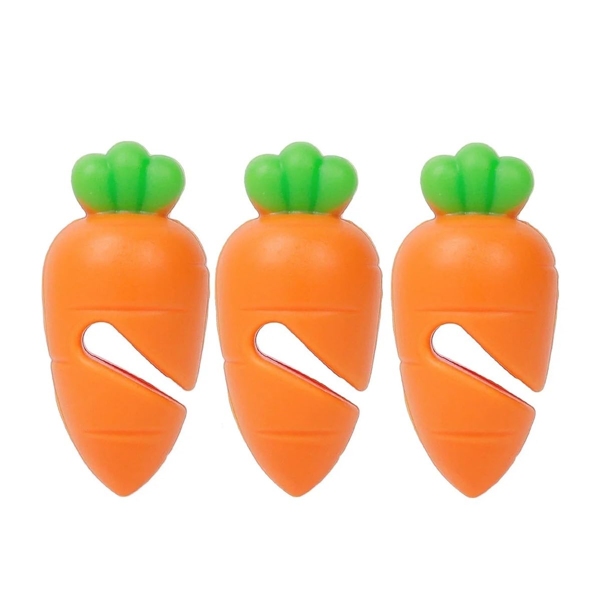 JIUJU 1-3Pcs Silicone Pot Lid Anti-spill Rack Heat-resistant Anti-Overflow(Carrot-(3Pcs))