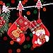 Tatuo 24 Pieces Mini Christmas Stockings, 3D Santa Snowman Silverware Holders, Little Christmas Stockings Gift and Treat Bags Christmas Hanging Socks for Xmas Tree, Home, Garden Decoration