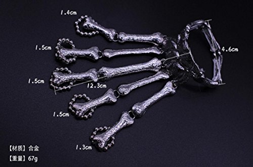 Punk Steampunk Black Skull Finger Hand Bond Bracelet Goth Skeleton Bones Bangle #TOP6