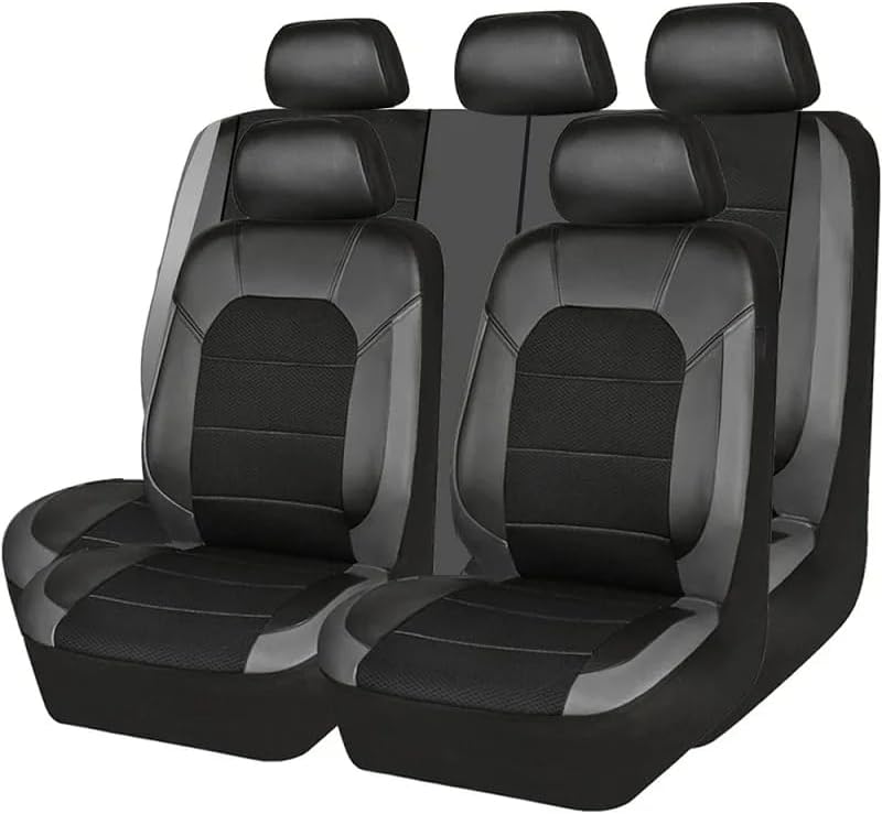 DTGTEX 9 Piece Tailored Car PU Leather Seat Cover Sets for Dacia Jogger
