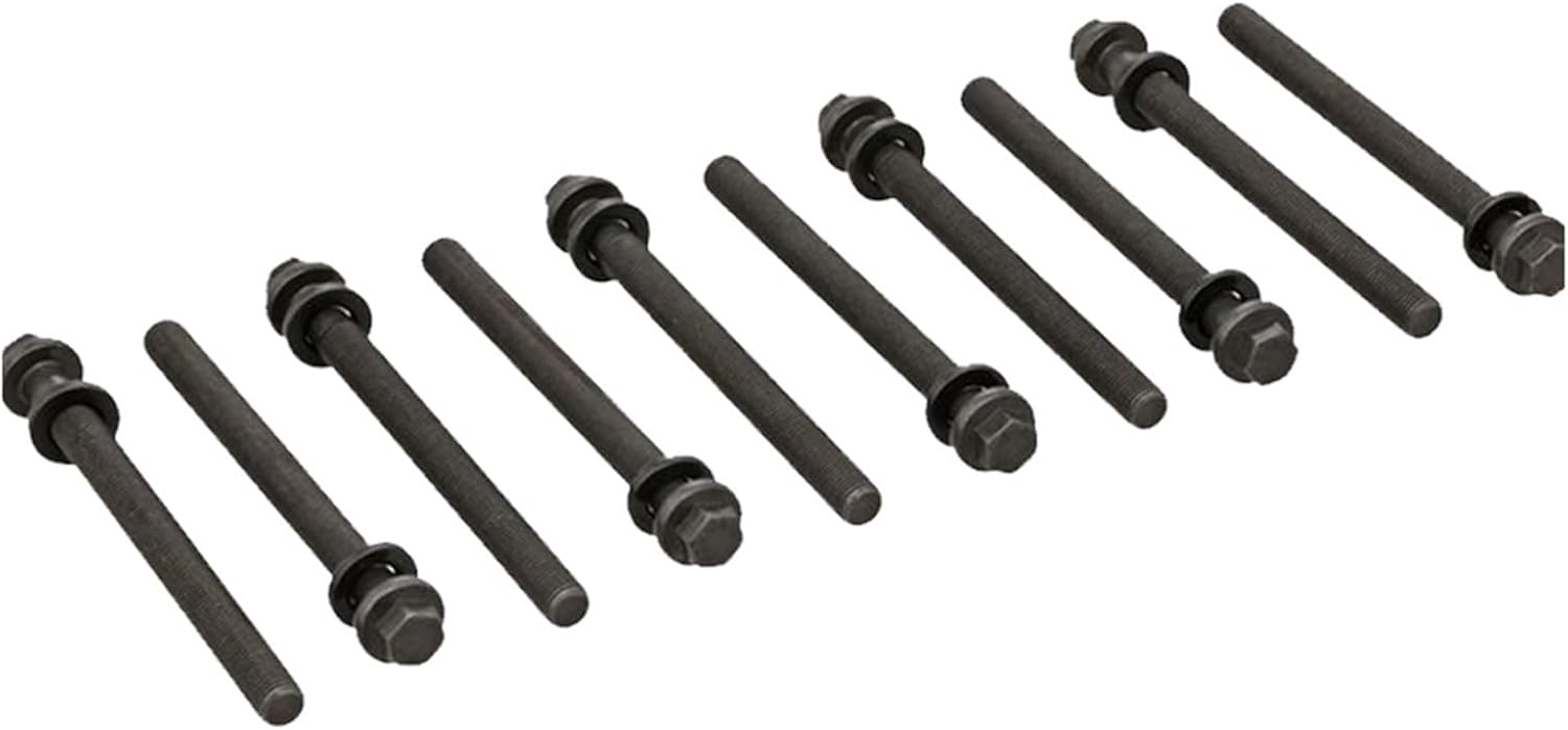 Engine Parts 10Pcs Cylinder Head Bolt Kit 2.5 2.8 L 07-24 Compatible with Jeep Cherokee Dodge Nitro Holden 2.5L 2.8L L4 Diesel 81044300