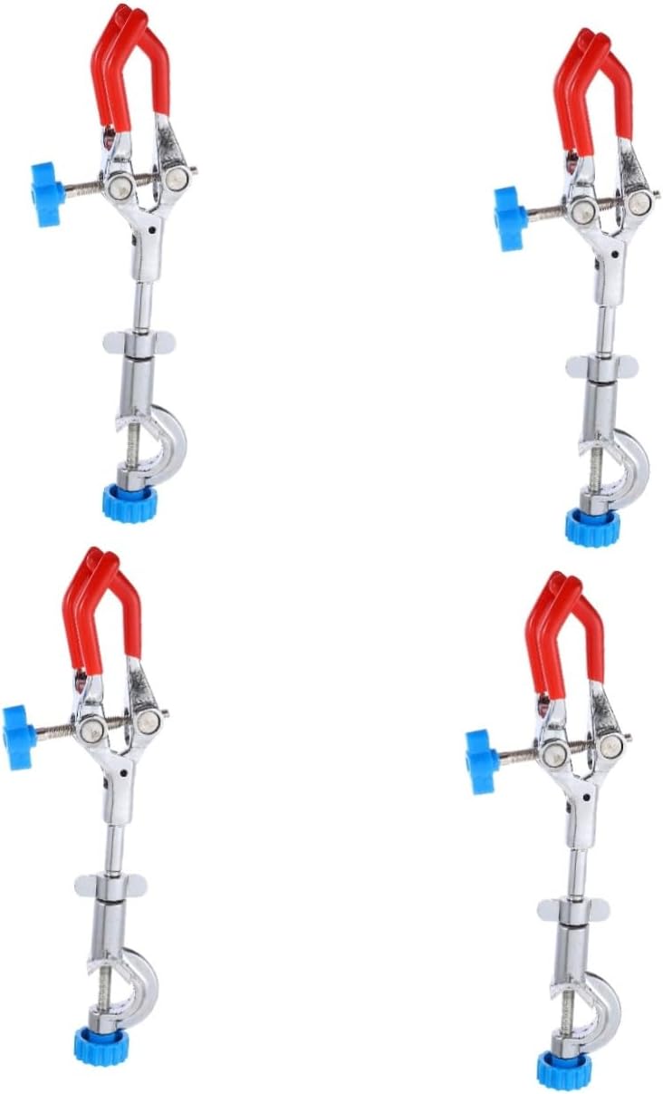 Unomor 4pcs Laboratory Adjustable Jaw Clamp Versatile Condenser Holder for Flasks and Test Tubes Rod Design for Enhanced Stability Sturdy Construction for Laboratory Use