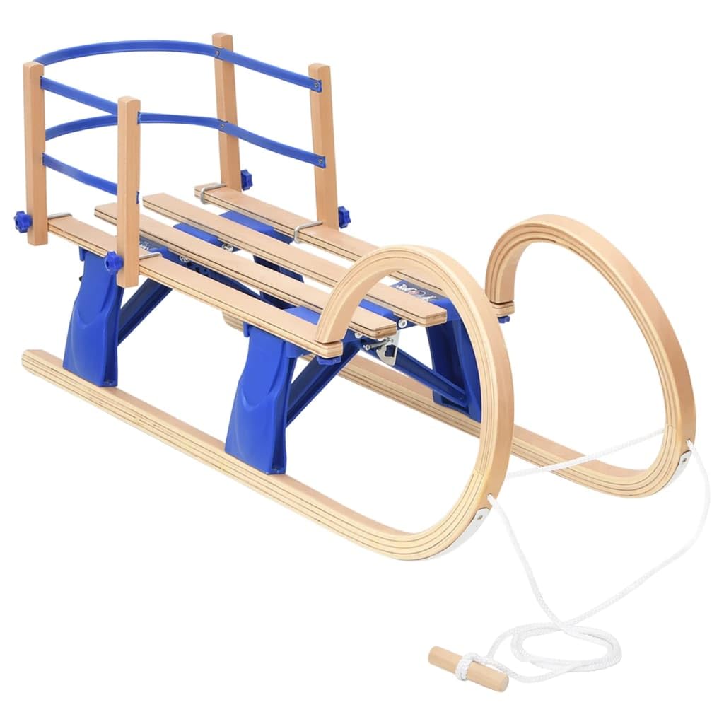 INLIFE Traîneau Pliable avec Dossier 110 cm ContreplaquéÉquipements Sportifs,Loisirs de Plein air,Activités & Sports d'hiver,Traîneaux-13.86 lb-Beige-40781