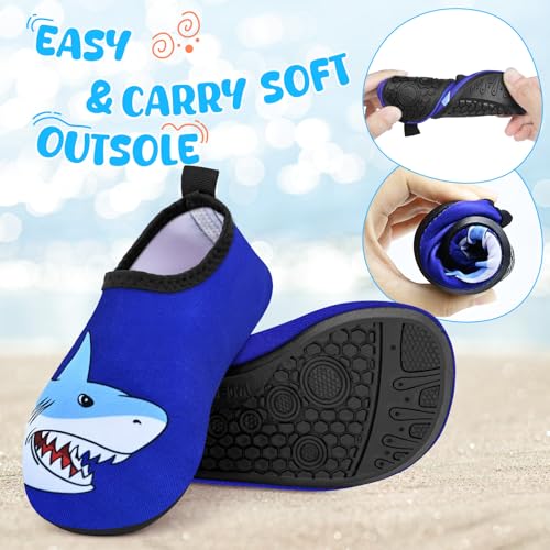 Image of Kids Boys Girls Swim Water Shoes, Toddler Kids Swim Water Shoes Non-Slip Quick Dry Beach Shoes,Barefoot Sports Shoes Aqua Socks for Beach Outdoor Sports