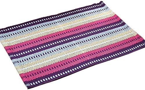 Wolala Home Bohemian Plaid Stripes Cotton Washable Rug Durable Livingroom Solid Floor Rug Simple Fashion Doormat Floor Mat Kitchen Area Rug (2'0x3'0)