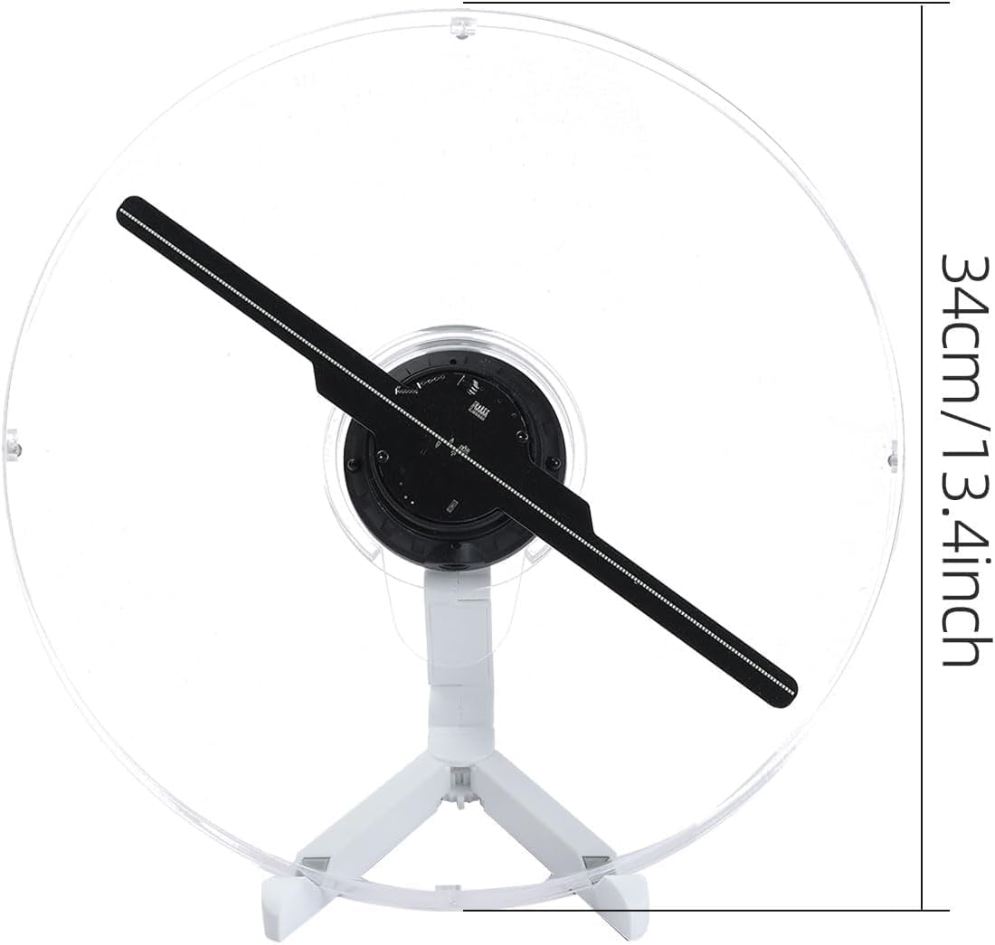 3DhologramFan with Transparent Protective Cover,WiFi & App-Controlled, High-Brightness LED,700 Video Materials, Perfect for Trade Shows & Exhibitions (13.4-inch(APP+WIFI+Remote+Bluetooth+Cover))