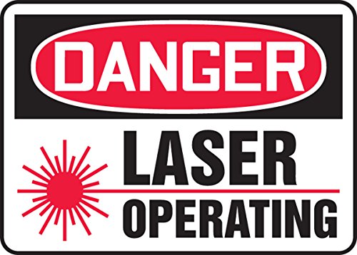 Plaque d'avertissement danger laser operating en dura-plastic rigide de 7 x 10 pouces Accuform