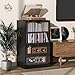 HOMCOM Media Cabinet, 4-Tier Stereo Cabinet, Record Player Stand with Vinyl Record Storage, Adjustable Shelves, Tempered Glass Doors and Cable Management, Distressed Black