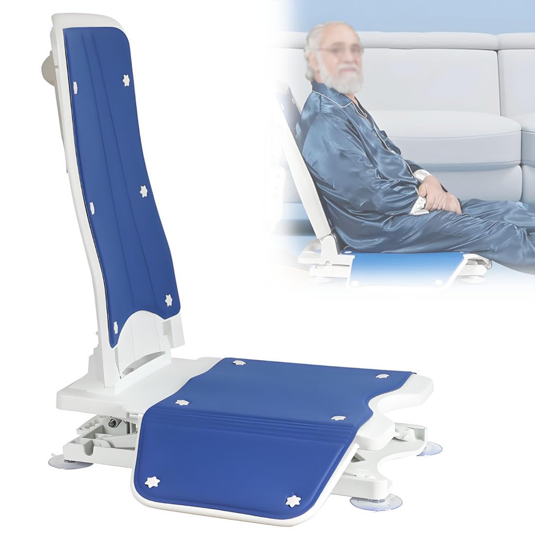 Silla Baño Multifuncional,Silla Elevadora Eléctrica Suelo,Sillas Baño Ancianos,con Control Remoto,para Personas Movilidad Reducida,Asistencia Caídas Ancianos A