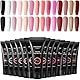Phoenixy Poly Nagelgel Set 14 Farben Nagelverlängerung Kit Poly Nägel Gel Set Geschenk für Frauen Schwarz Weiß Nackt Rosa 15 ML