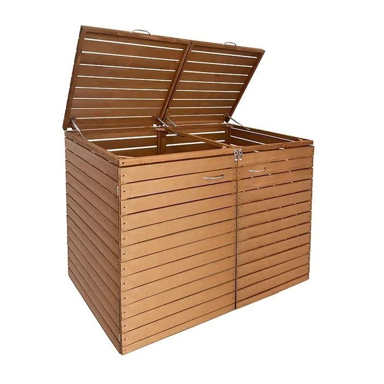 Tourtecs 2er Mülltonnenbox Holz MB3 Mülltonengarage für 240 Liter