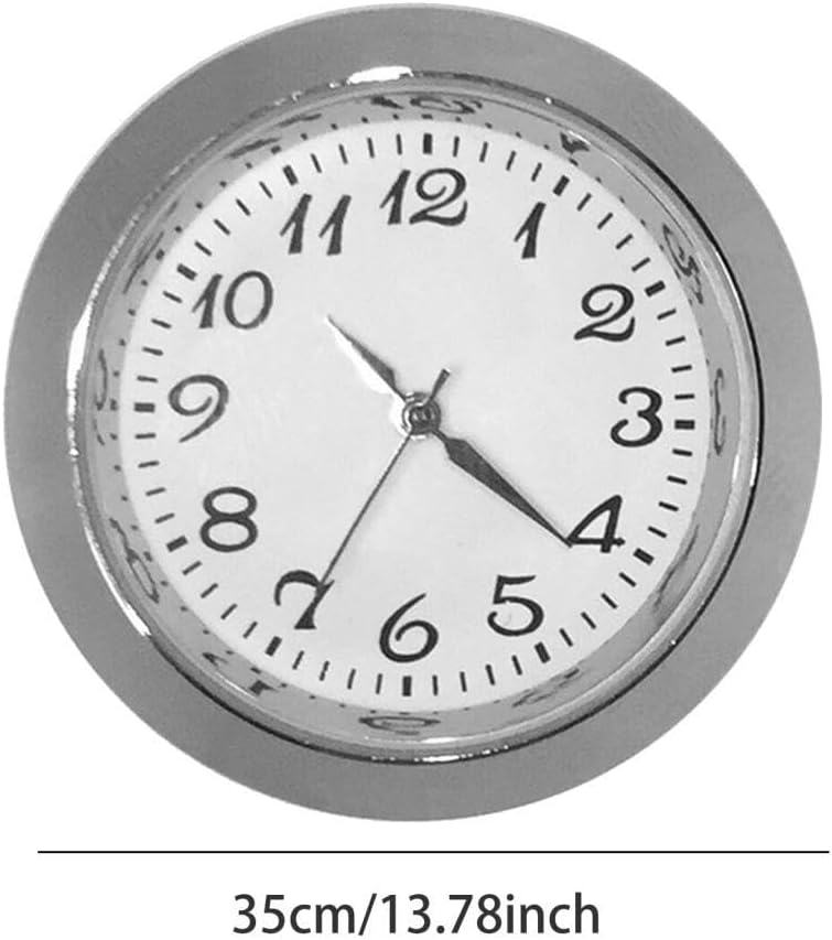 Round Clock Insert Clock Face with Arabic Numerals Fit Diameter 1-3/8 Inch (35 Mm) Hole for Office Clock Repair DIY, Argent